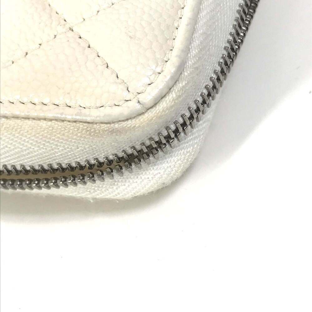 CHANEL White Caviar Leather Logo Wallet - Picture 12 of 16